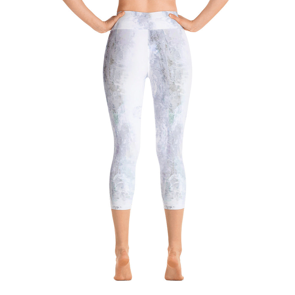 Grey Abstract - Spring Edition | Women's Fine Art High-Waist Capris