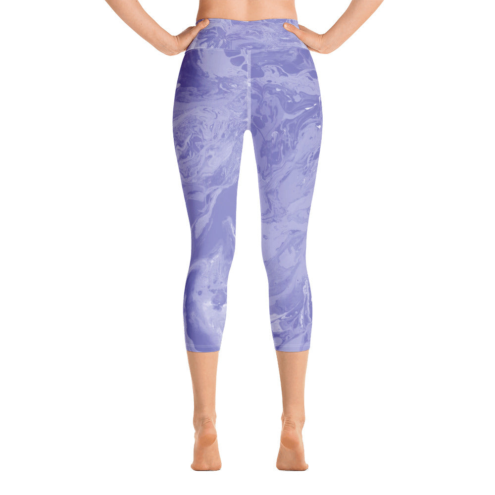 Fluid Periwinkle Very Peri - Spring Edition | Women's Fine Art High-Waist Capris