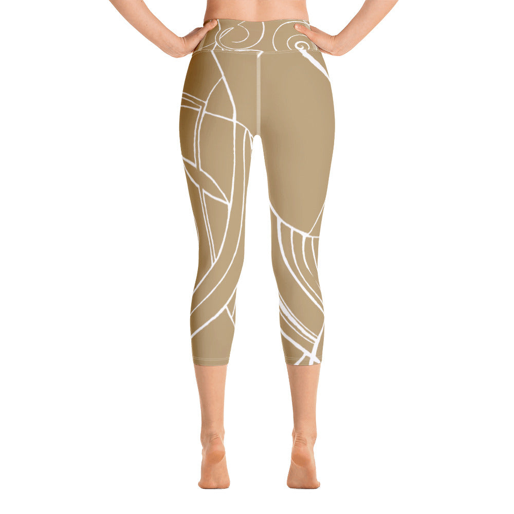 Nicole's Sketch - Khaki | Women's Fine Art High-Waist Capris