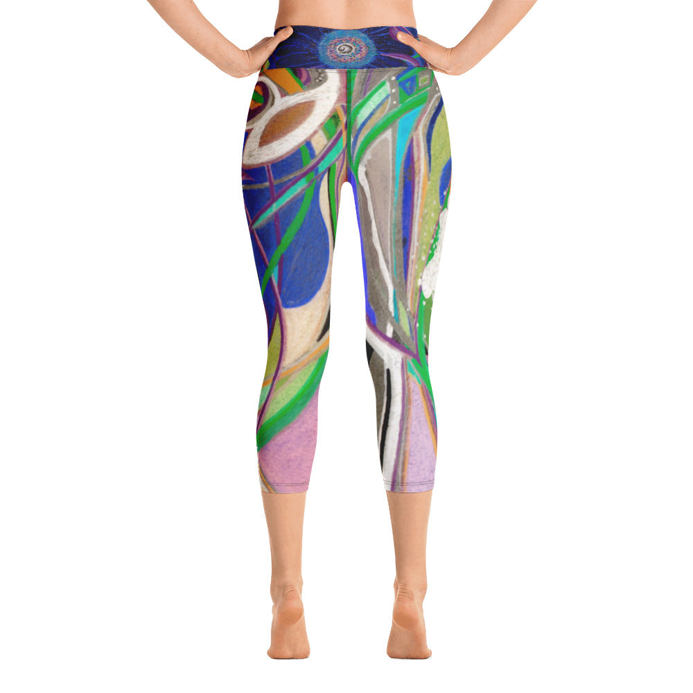 Nicole's Abstract III | Women's Fine Art High-Waist Capris