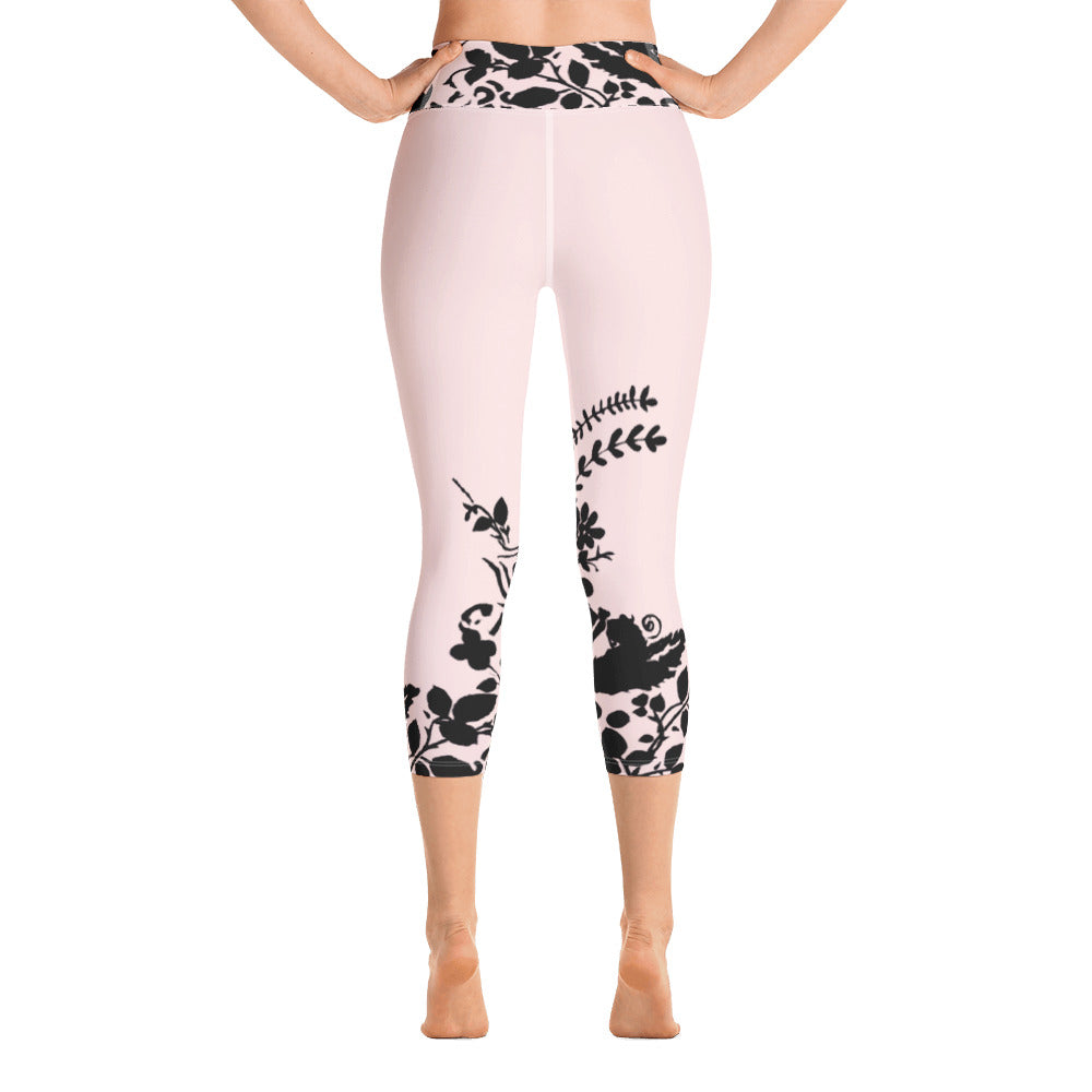 Flowers Silhouette | Women's Fine Art High-Waist Capris