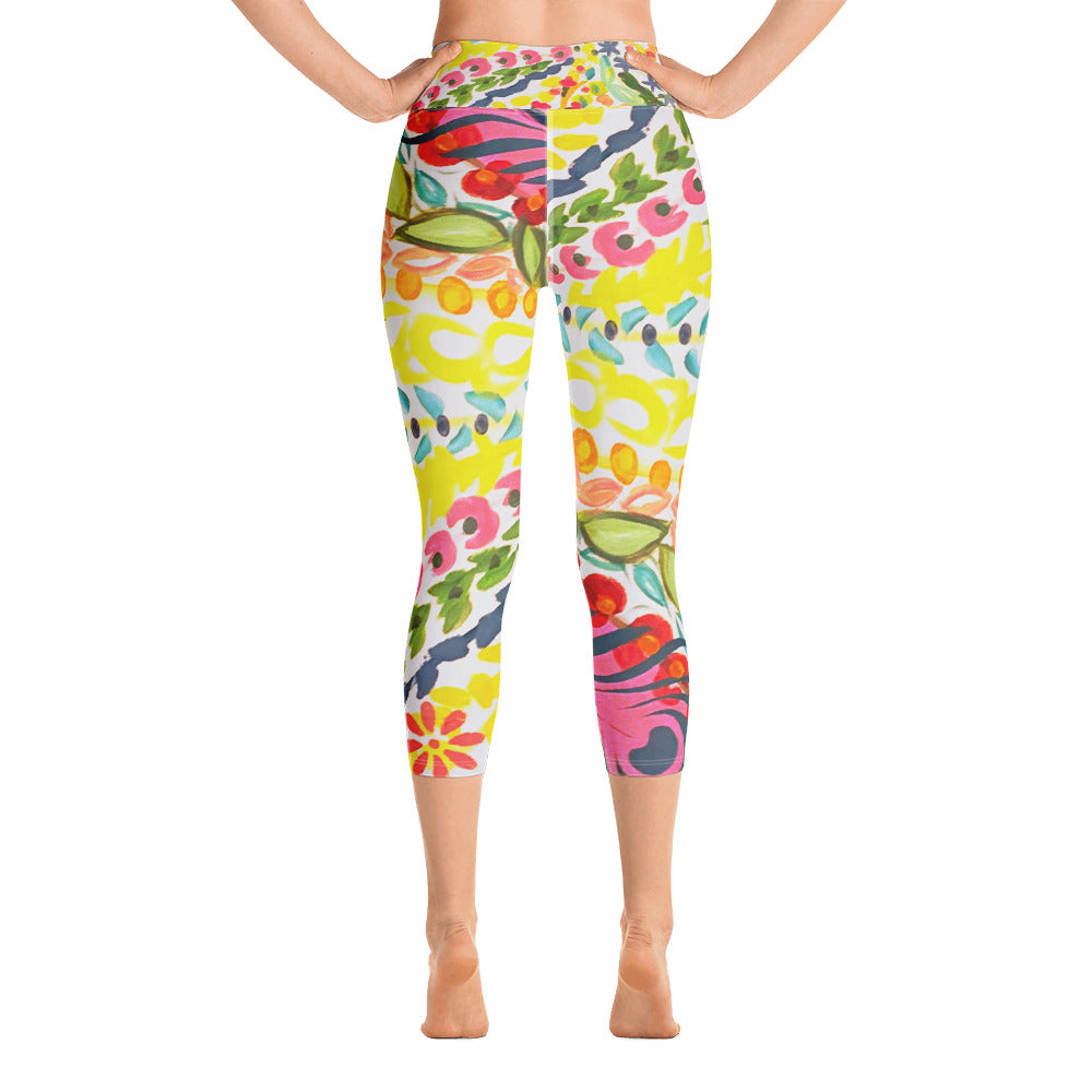 Summer Floral | Women's Fine Art High-Waist Capris