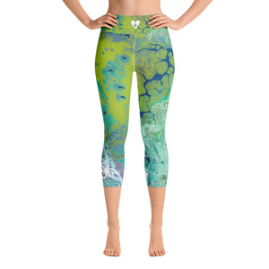 Fluid Lime BBBS | Women's Fine Art High-Waist Capris