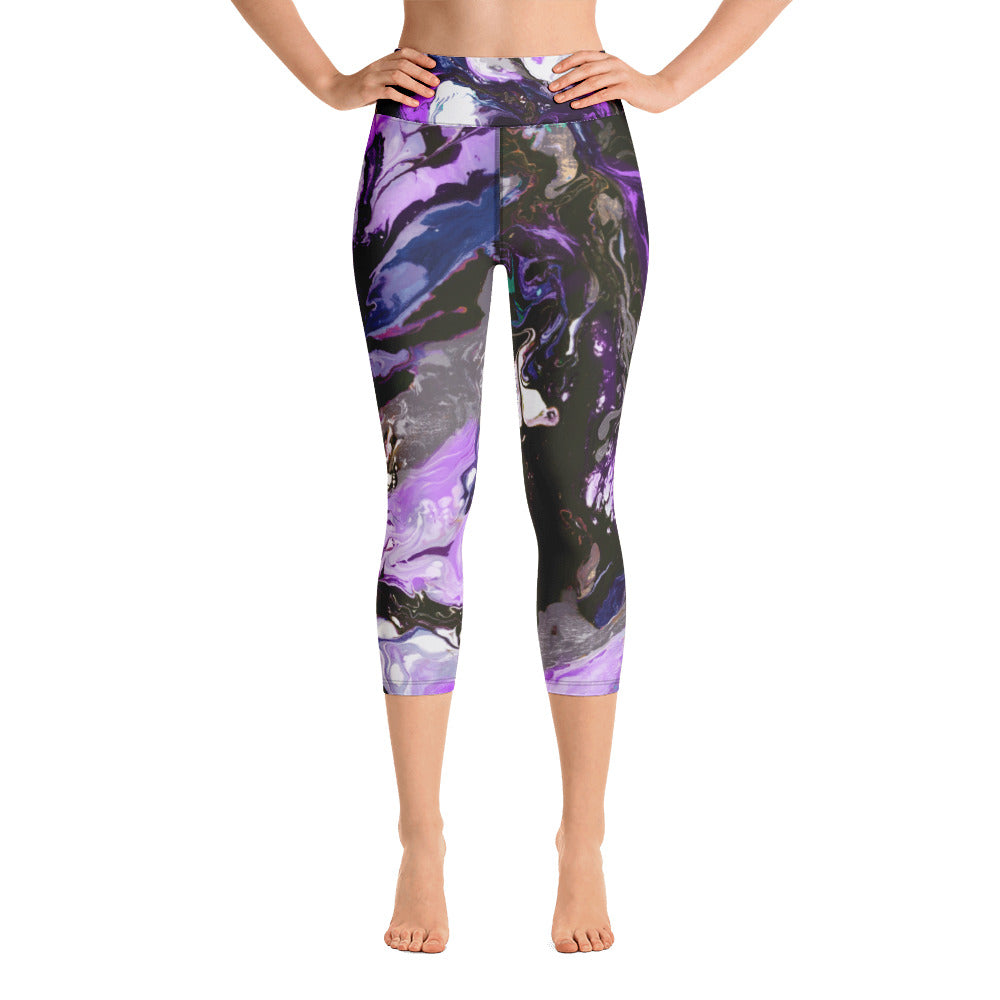 Fluid Purple | Women's Fine Art High-Waist Capris