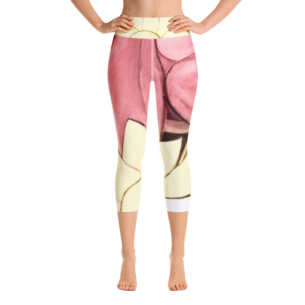 Flower Abstract | Women's Fine Art High-Waist Capris