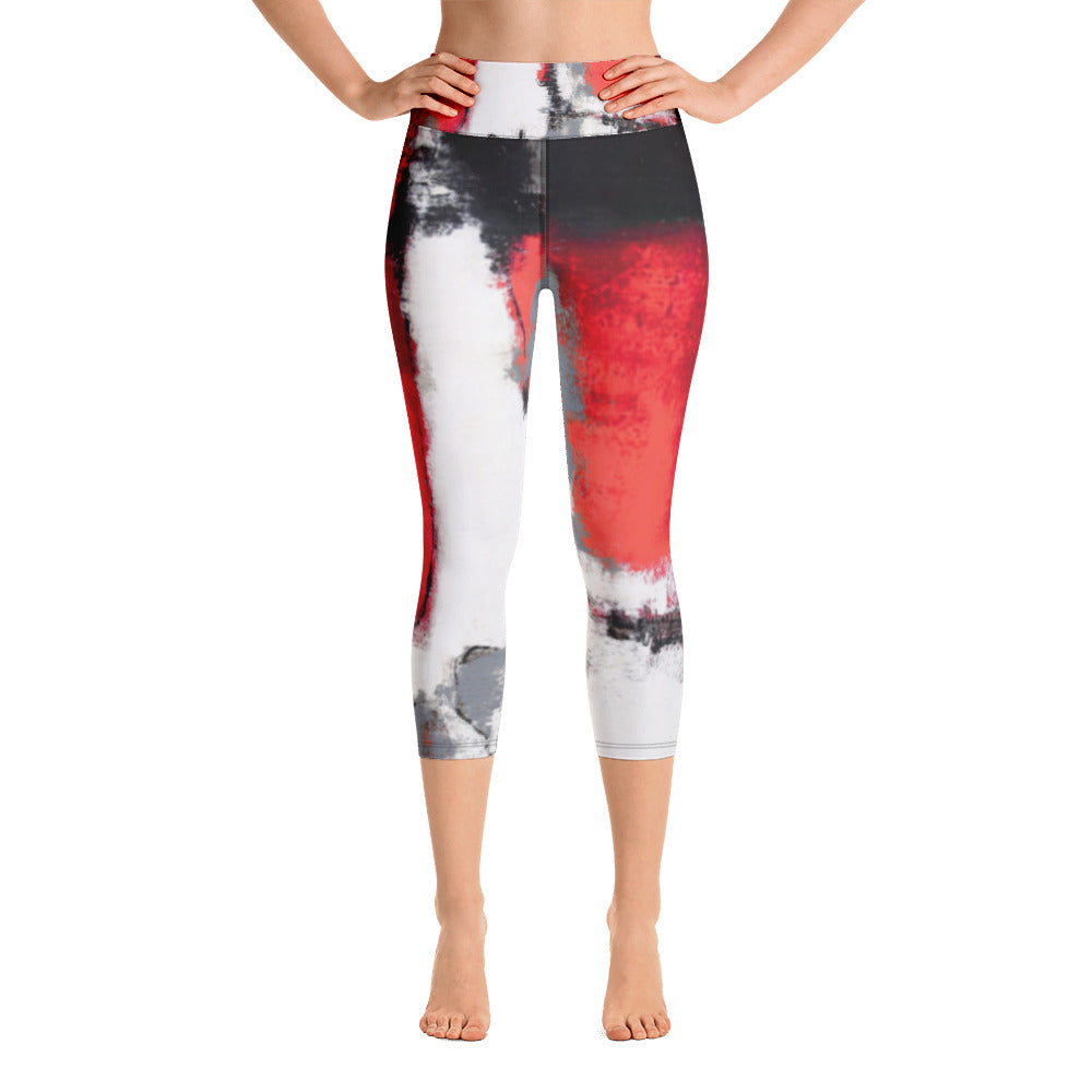 Abstract Woman Black and White | Women's Fine Art High-Waist Capris