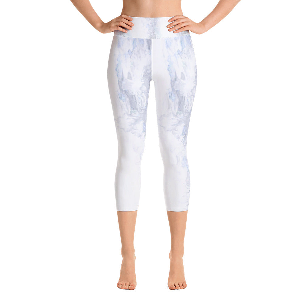 Grey Abstract - Spring Edition | Women's Fine Art High-Waist Capris
