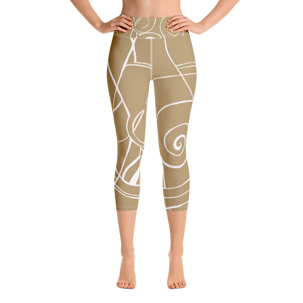 Nicole's Sketch - Khaki | Women's Fine Art High-Waist Capris