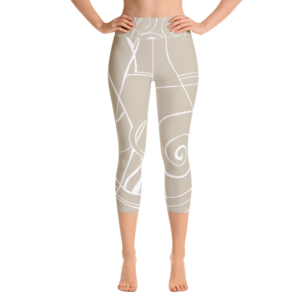 Nicole's Sketch - Khaki | Women's Fine Art High-Waist Capris