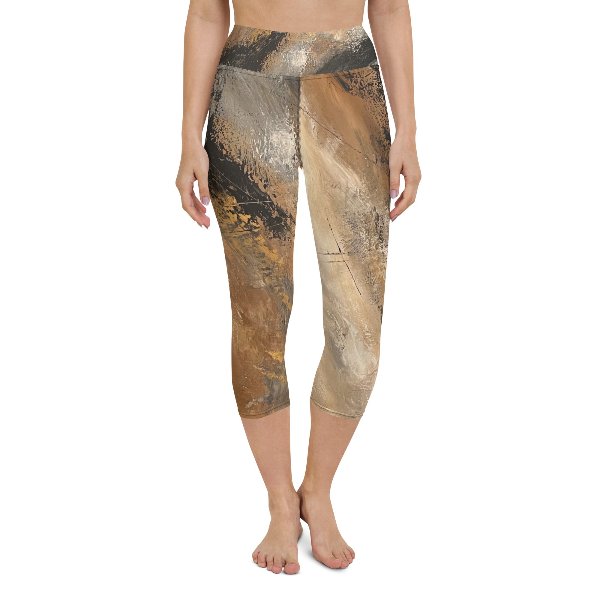 Earth Abstract | Women's Fine Art High-Waist Capris