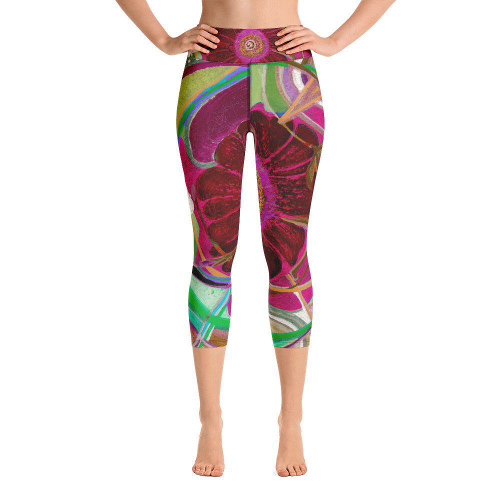 Nicole's Abstract III | Women's Fine Art High-Waist Capris
