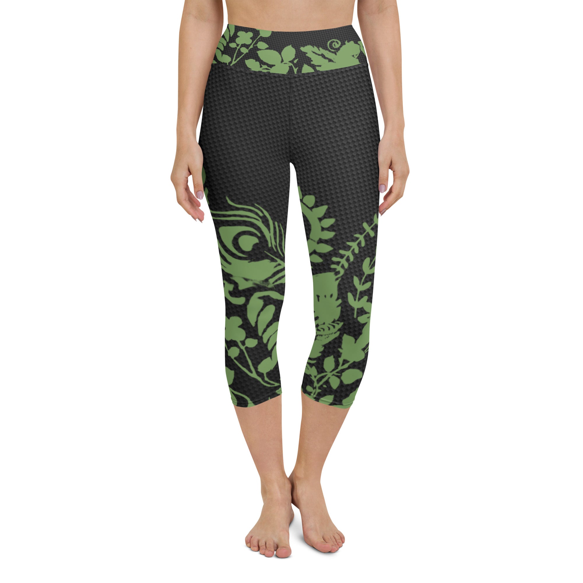 Flowers Silhouette | Women's Fine Art High-Waist Capris