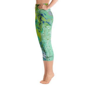 Fluid Lime BBBS | Women's Fine Art High-Waist Capris