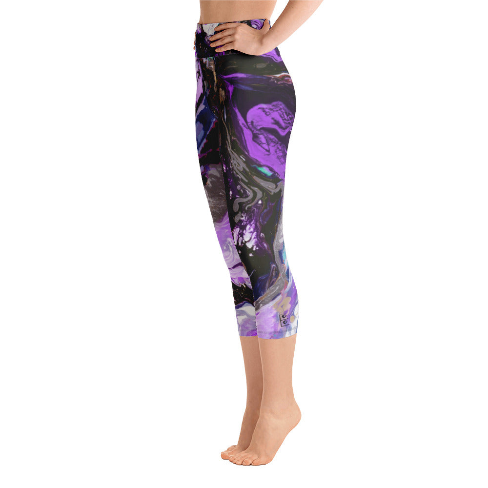 Fluid Purple | Women's Fine Art High-Waist Capris