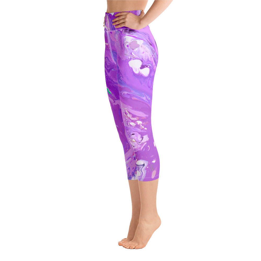 Fluid Purple | Women's Fine Art High-Waist Capris