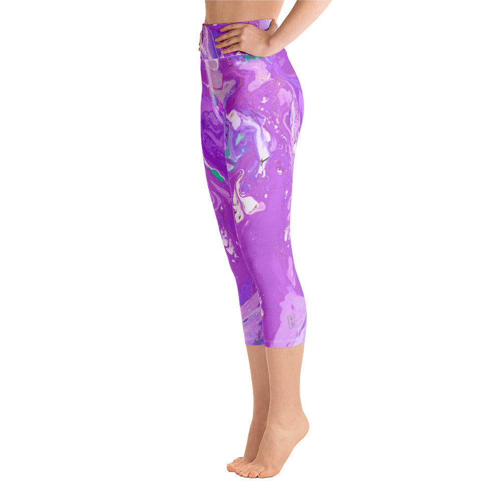Fluid Purple | Women's Fine Art High-Waist Capris