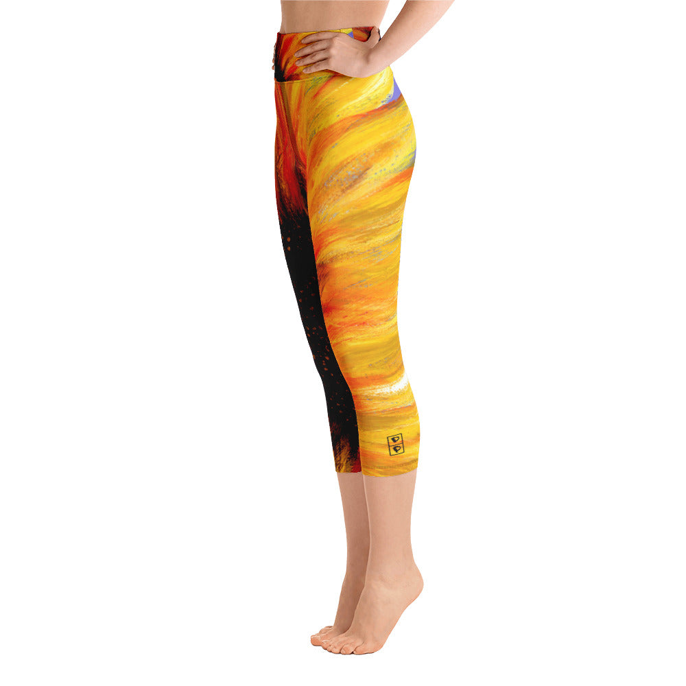 Big Sunflower | Women's Fine Art High-Waist Capris