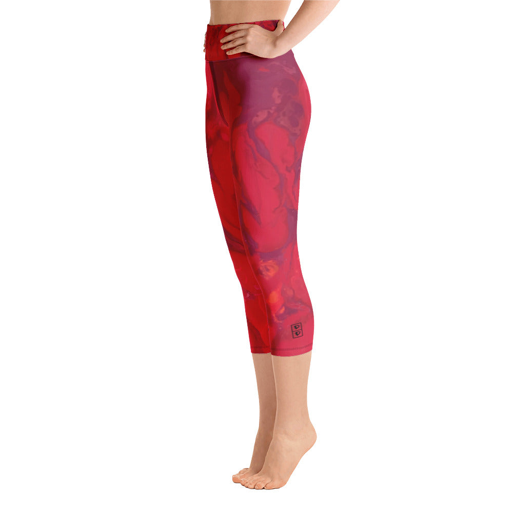 Hibiscus | Women's Fine Art High-Waist Capris