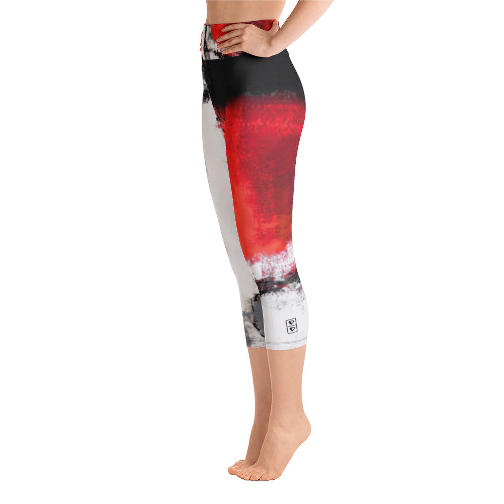 Abstract Woman Black and White | Women's Fine Art High-Waist Capris