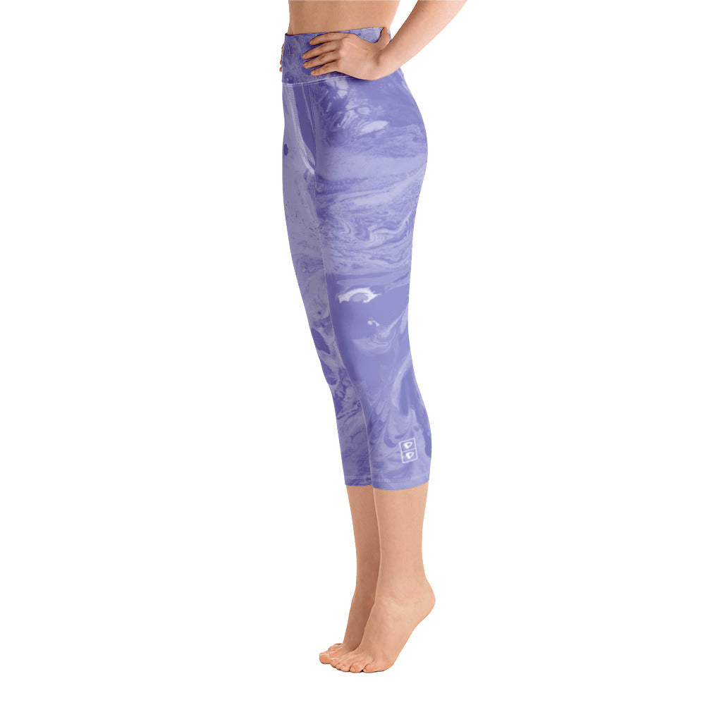 Fluid Periwinkle Very Peri - Spring Edition | Women's Fine Art High-Waist Capris