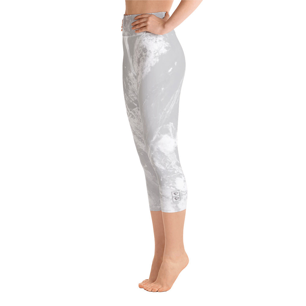 Courageous Pale Grey | Women's Fine Art High-Waist Capris