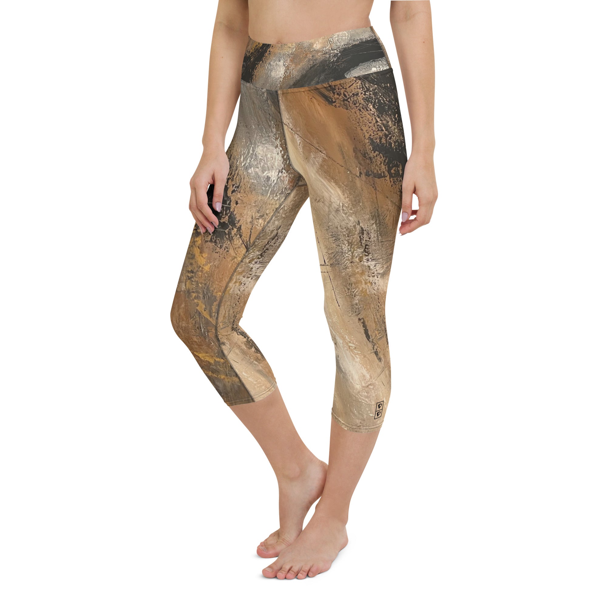 Earth Abstract | Women's Fine Art High-Waist Capris