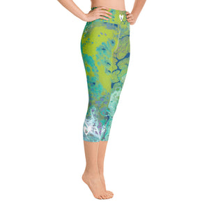 Fluid Lime BBBS | Women's Fine Art High-Waist Capris