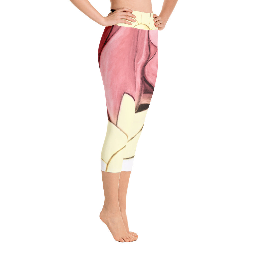 Flower Abstract | Women's Fine Art High-Waist Capris