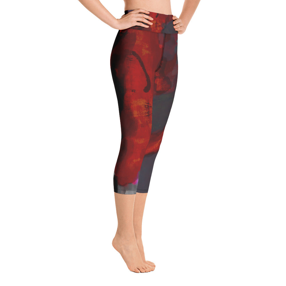 Heart Abstract | Women's Fine Art High-Waist Capris