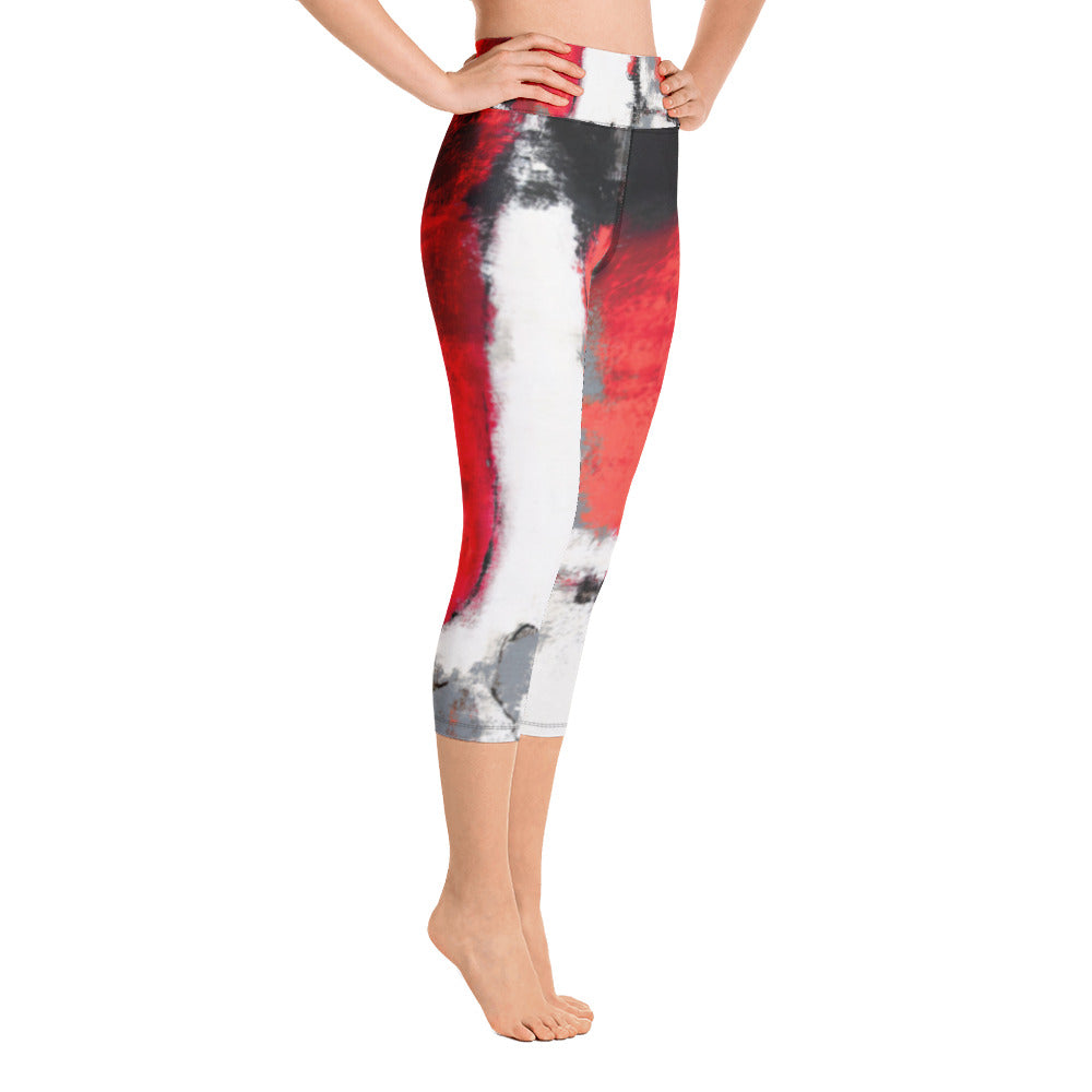 Abstract Woman Black and White | Women's Fine Art High-Waist Capris