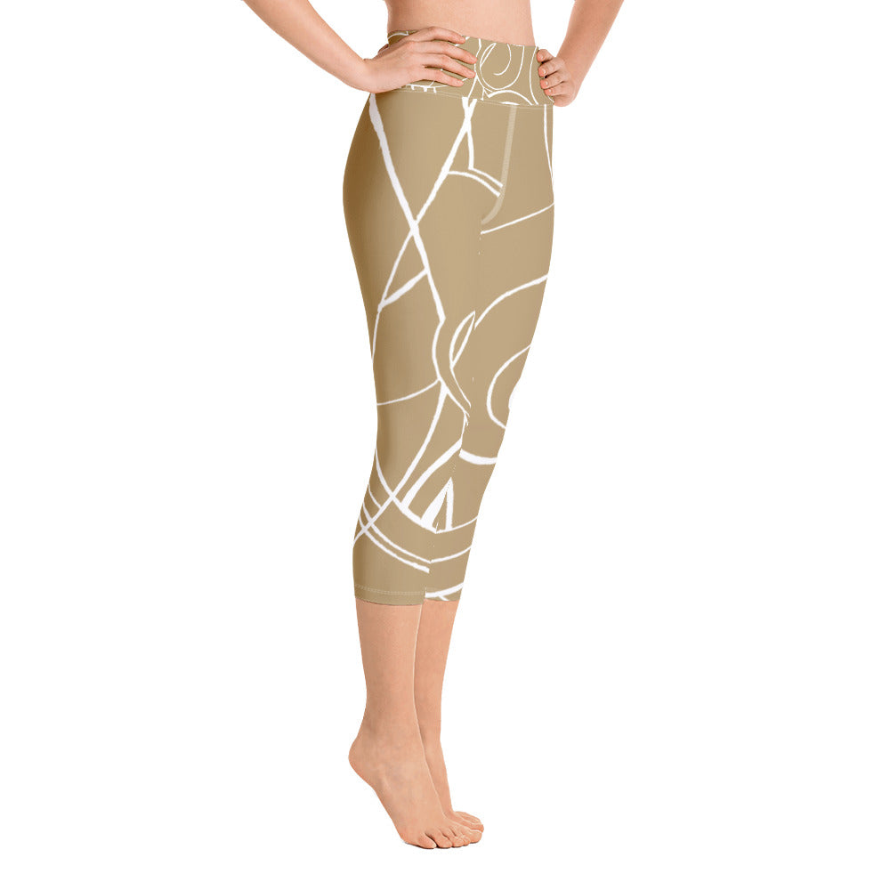 Nicole's Sketch - Khaki | Women's Fine Art High-Waist Capris