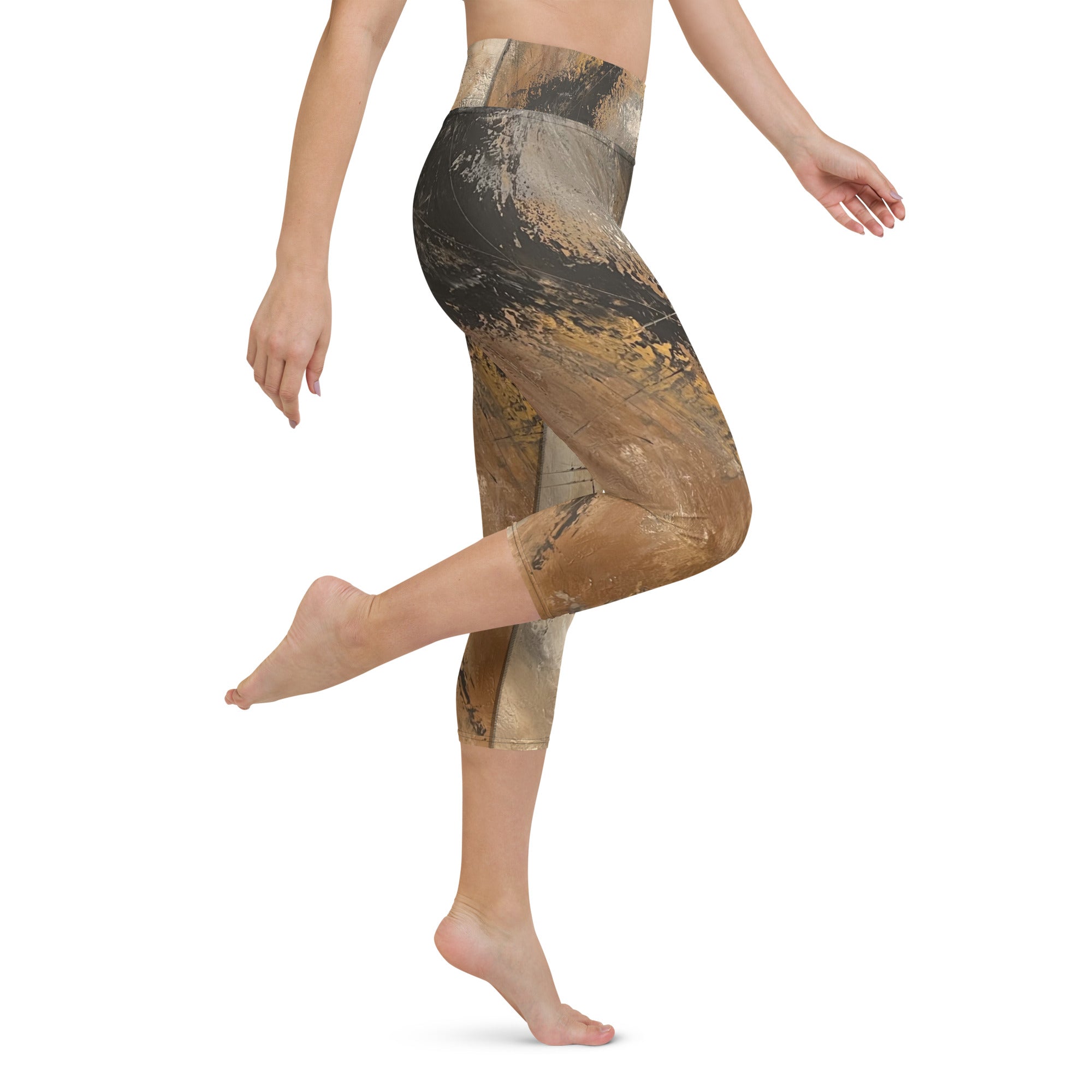 Earth Abstract | Women's Fine Art High-Waist Capris