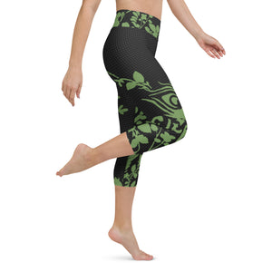 Flowers Silhouette | Women's Fine Art High-Waist Capris