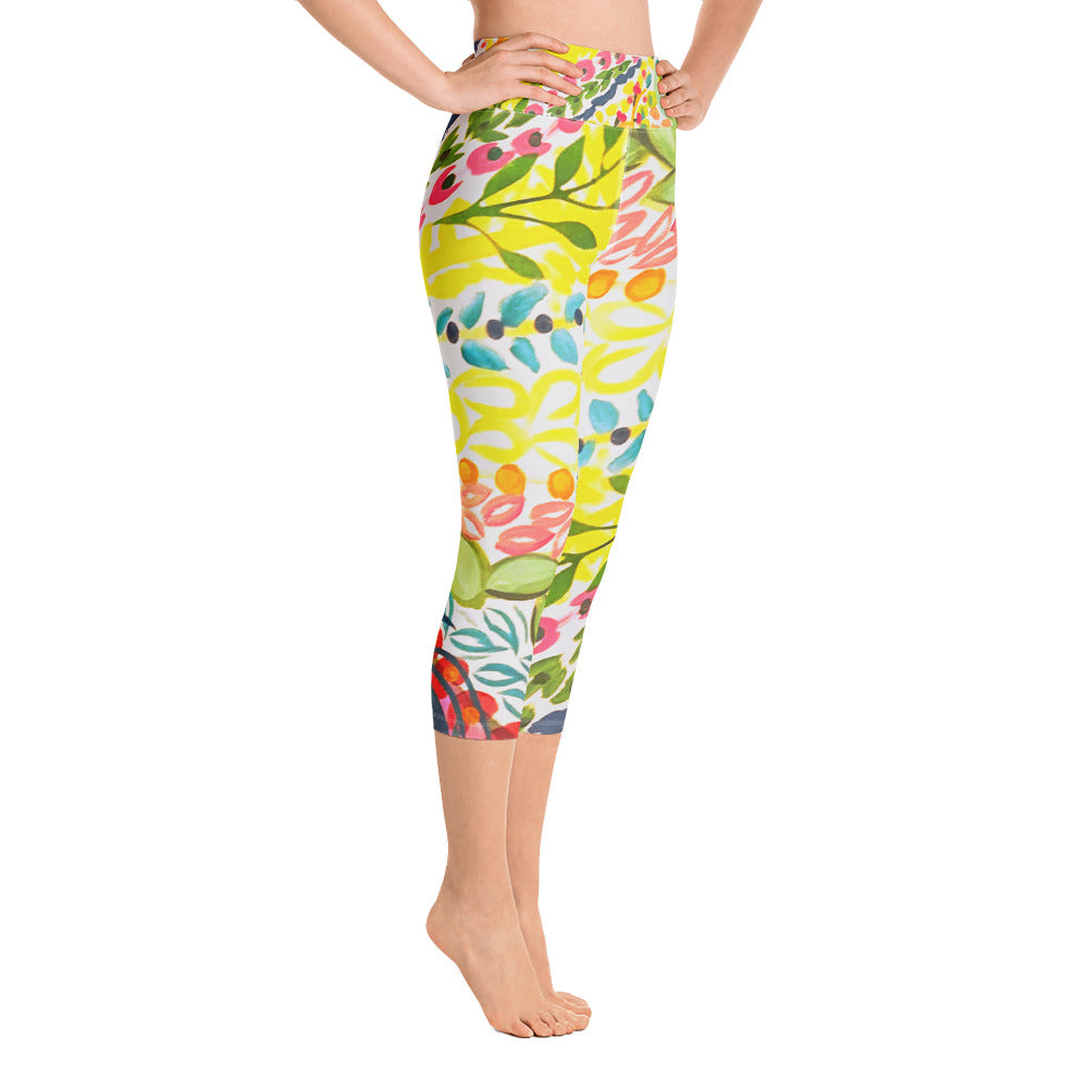 Summer Floral | Women's Fine Art High-Waist Capris