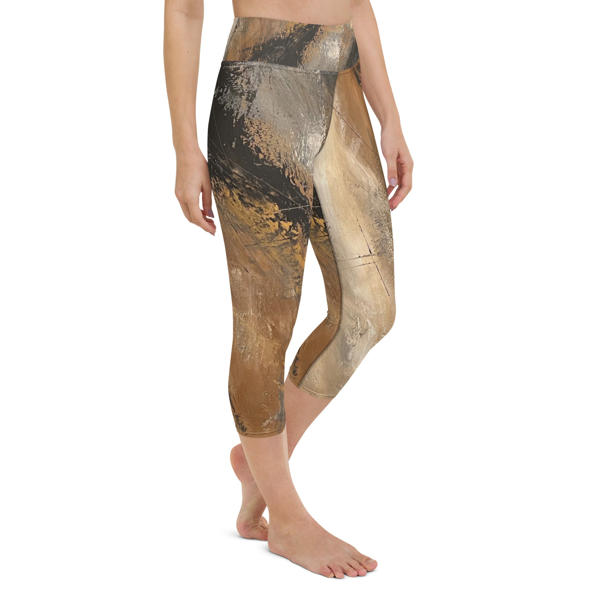 Earth Abstract | Women's Fine Art High-Waist Capris