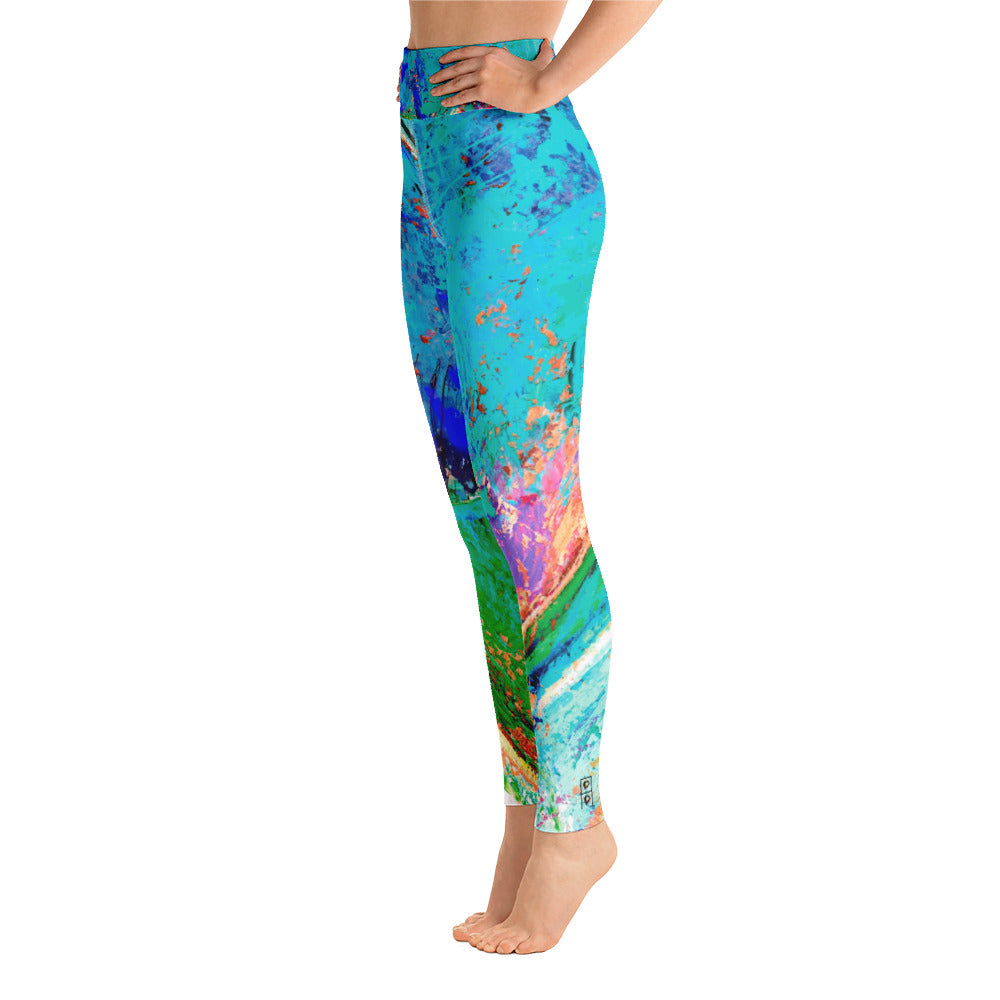 Coral Hearts | Women's Fine Art High-Waist Leggings