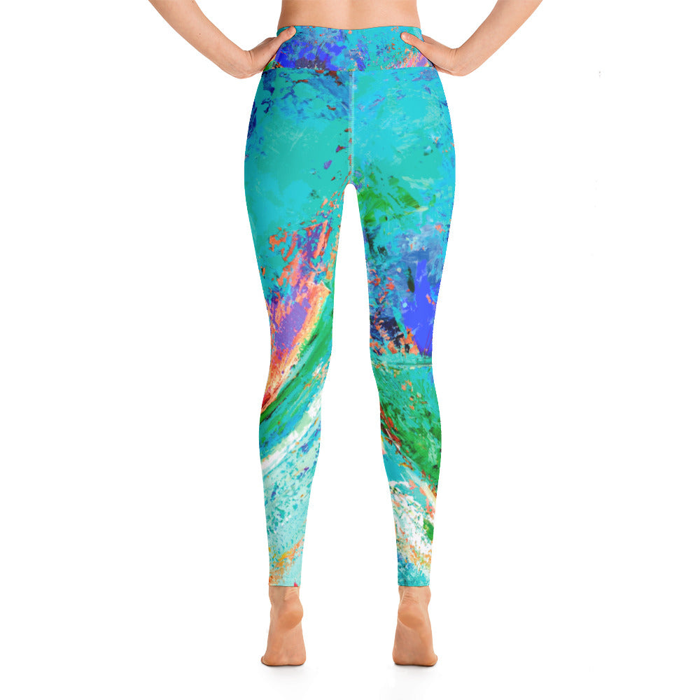 Coral Hearts | Women's Fine Art High-Waist Leggings