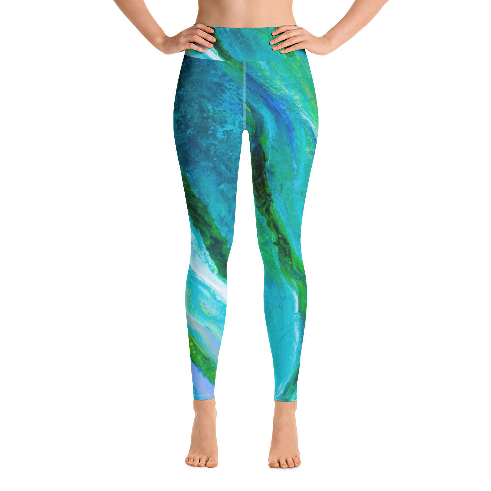 Fluid Cobalt | Women's Fine Art High-Waist Leggings
