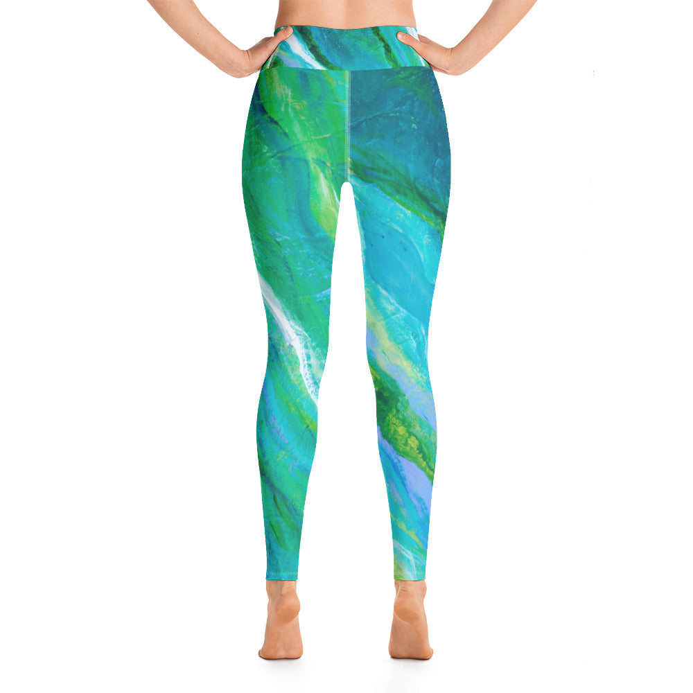 Fluid Cobalt | Women's Fine Art High-Waist Leggings