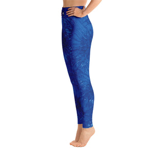 Bravery - Royal Blue Splatter with White Stars | Women's Fine Art High-Waist Leggings