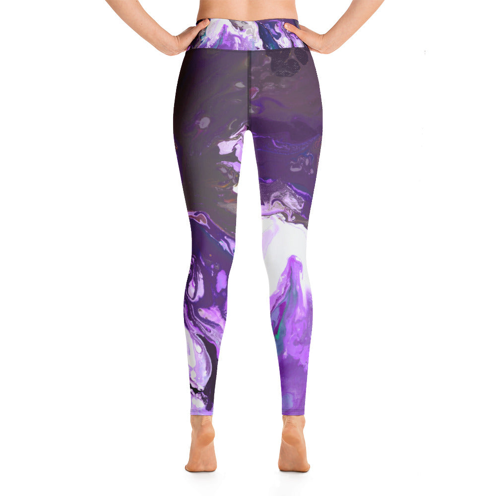 Fluid Purple | Women's Fine Art High-Waist Leggings