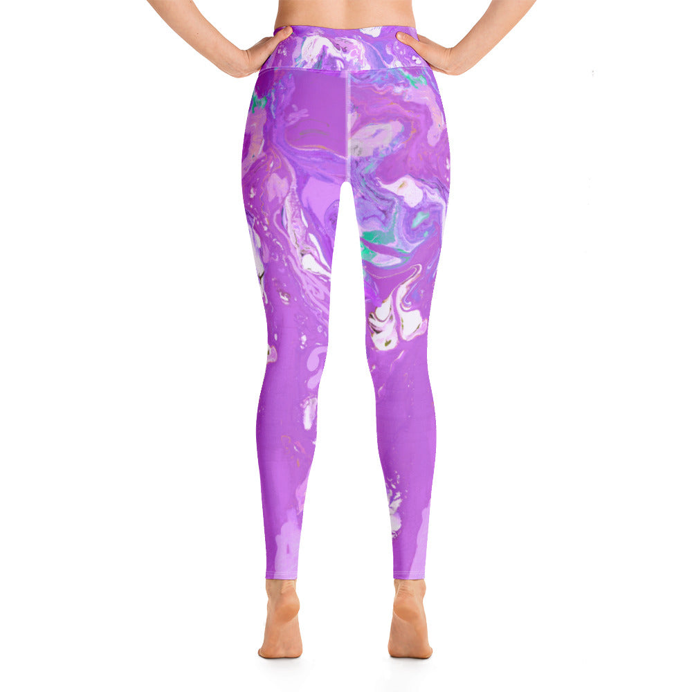 Fluid Purple | Women's Fine Art High-Waist Leggings