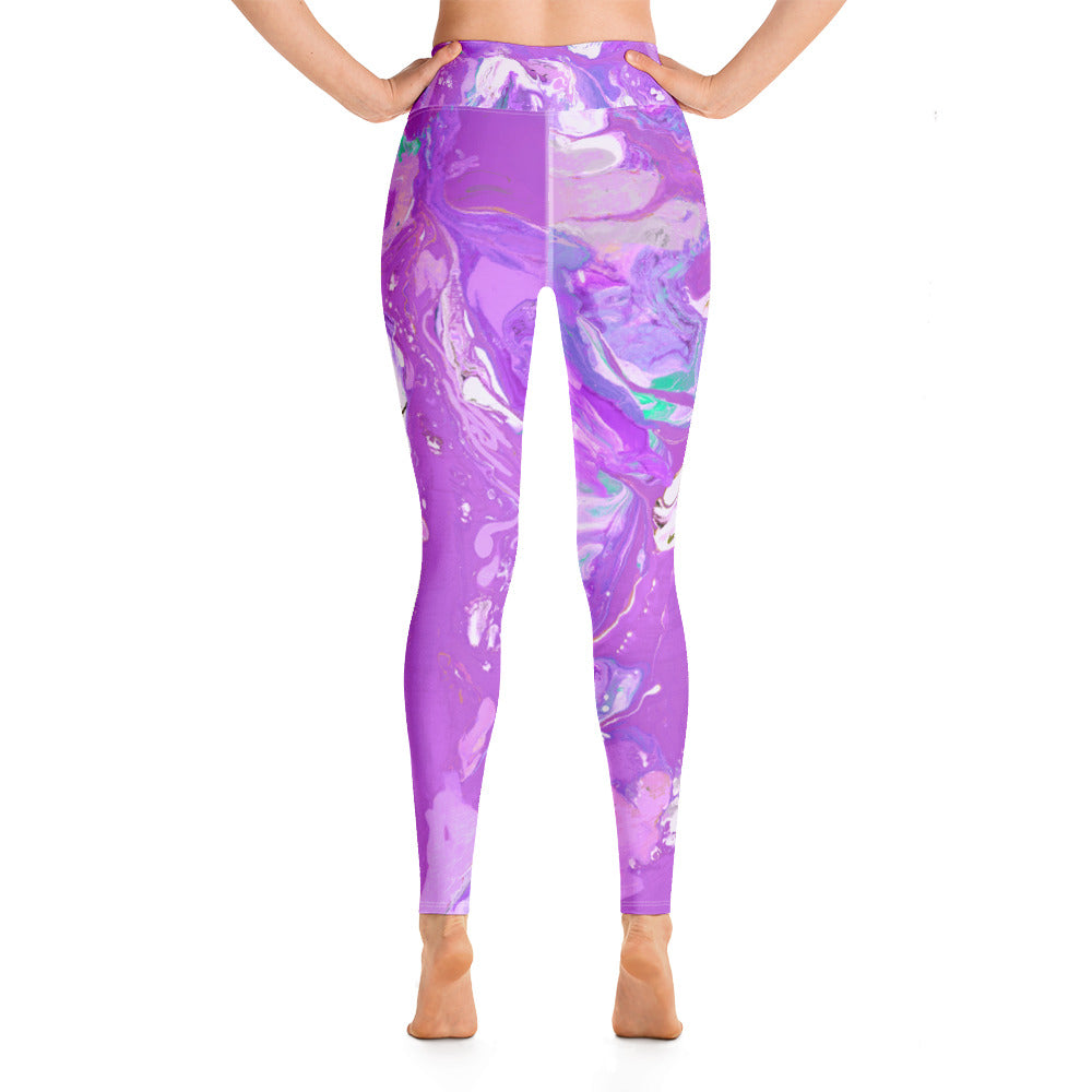 Fluid Purple | Women's Fine Art High-Waist Leggings