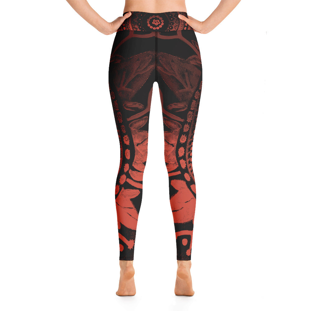 Mandala Rust | Women's Fine Art High-Waist Leggings