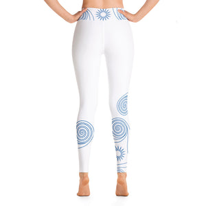 New College White with Blue Four Winds | Women's Fine Art High-Waist Leggings