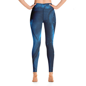 Heart of Color with Blue Hearts  - Make A Wish | Women's Fine Art High-Waist Leggings