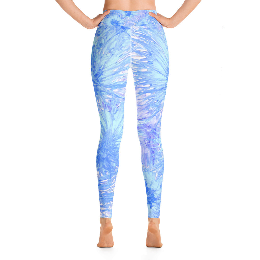 Light Blue Splatter | Women's Fine Art High-Waist Leggings