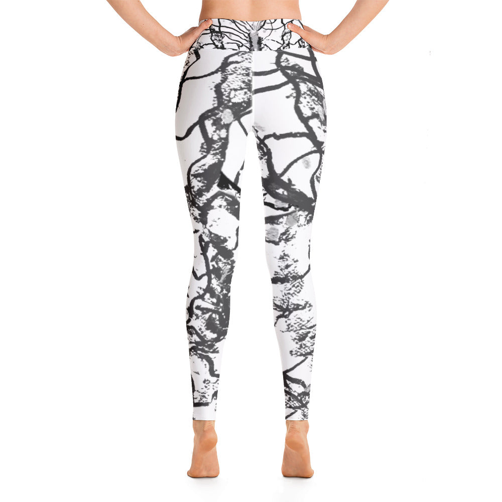 Black & White Butterfly | Women's Fine Art High-Waist Leggings