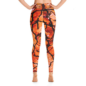 Orange Butterfly | Women's Fine Art High-Waist Leggings