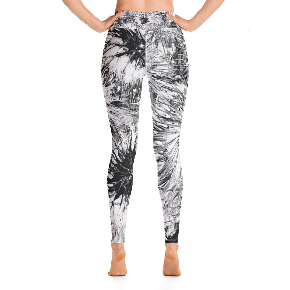 Black & White Splatter | Women's Fine Art High-Waist Leggings